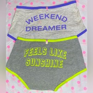 2 Victoria’s Secret PINK Boyshorts panties bundle Pink cotton panties striped